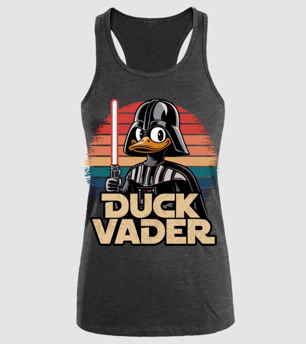 Duck Vader model negru pe tricou