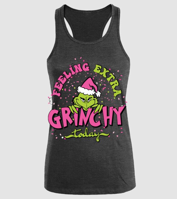 Feeling extra Grinchy today model negru pe tricou