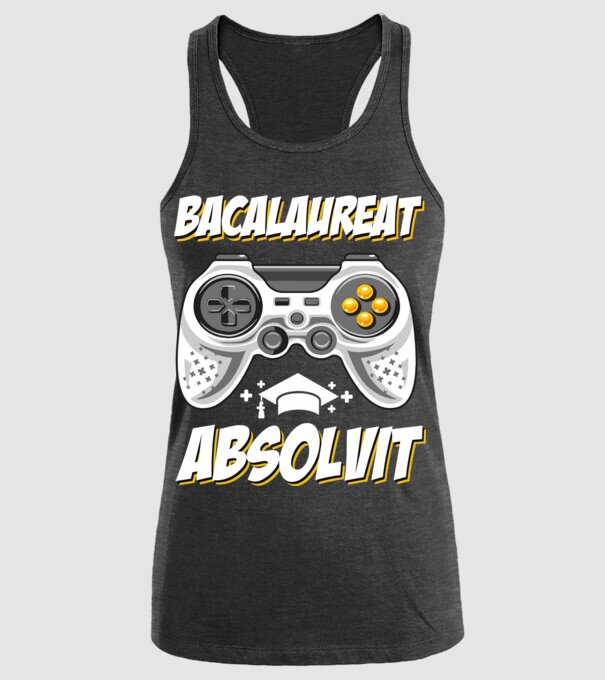 Gameri şcoală Bacalaureat model negru pe tricou