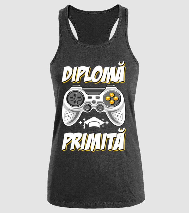 Gameri şcoală Diplomă model negru pe tricou