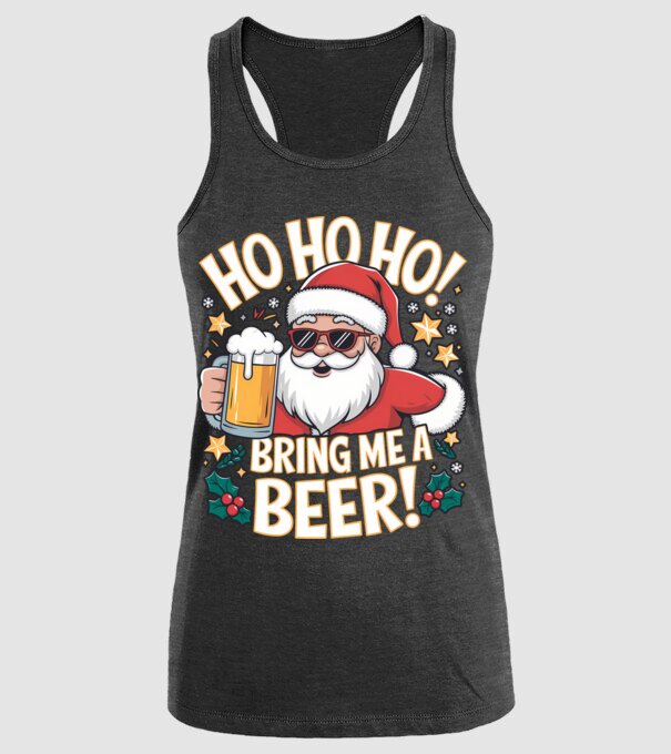 HO HO HO bring me a BEER santa Negru model negru pe tricou