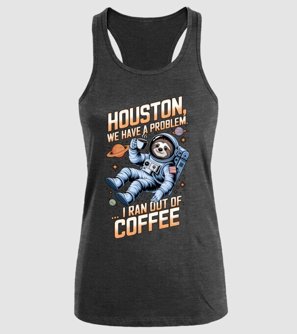 Houston we have a problem coffee model negru pe tricou