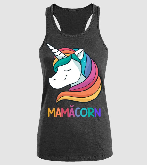 mamăcorn model negru pe tricou