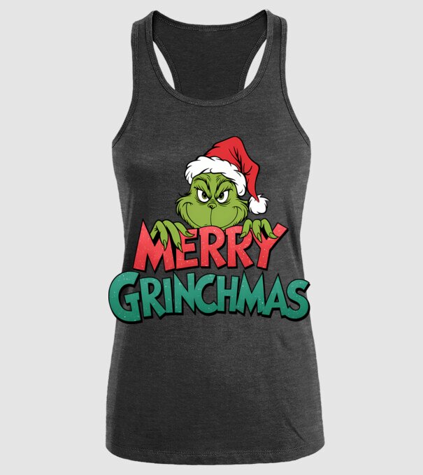 Merry Grinchmas model negru pe tricou