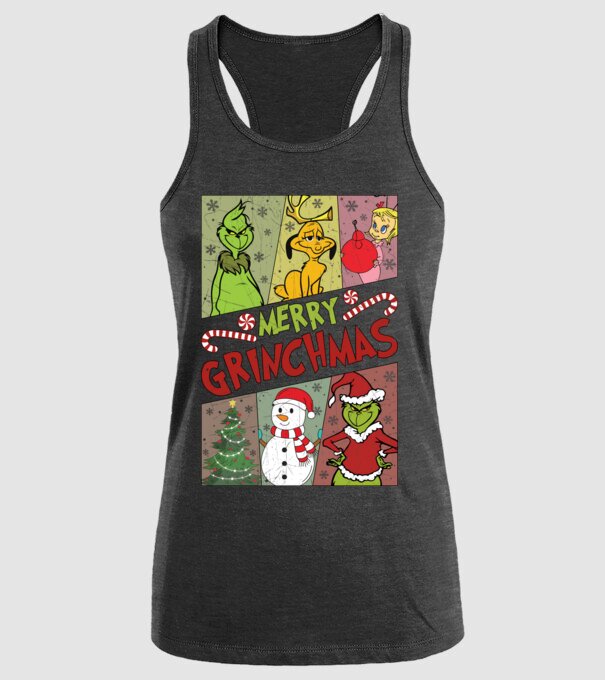 Merry Grinchmas - Grinch model negru pe tricou