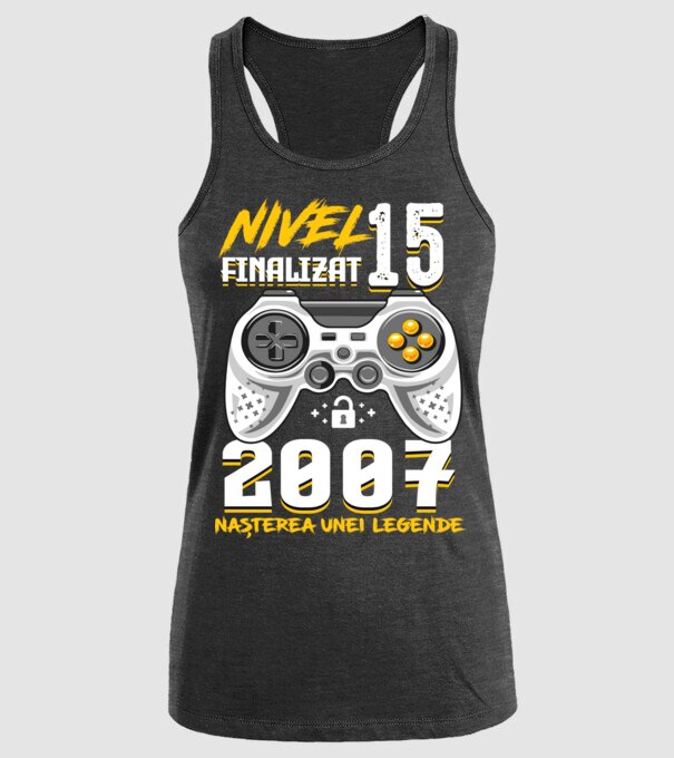 Nivel 15 finalizat. 2007 nașterea unei legende model negru pe tricou