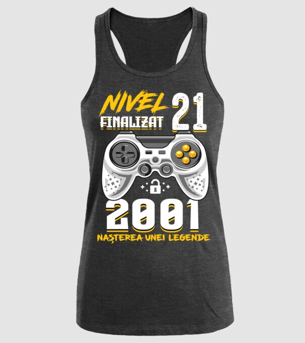 Nivel 21 finalizat. 2001 nașterea unei legende model negru pe tricou