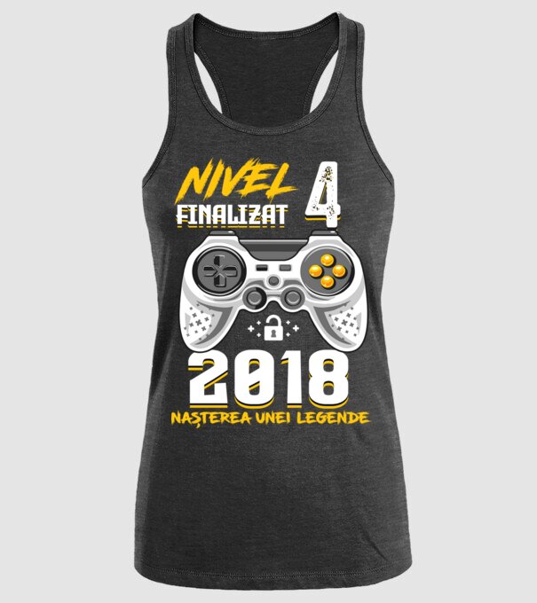Nivel 4 finalizat. 2018 nașterea unei legende model negru pe tricou