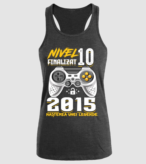 Nivel Finalizat 10 2015 model negru pe tricou