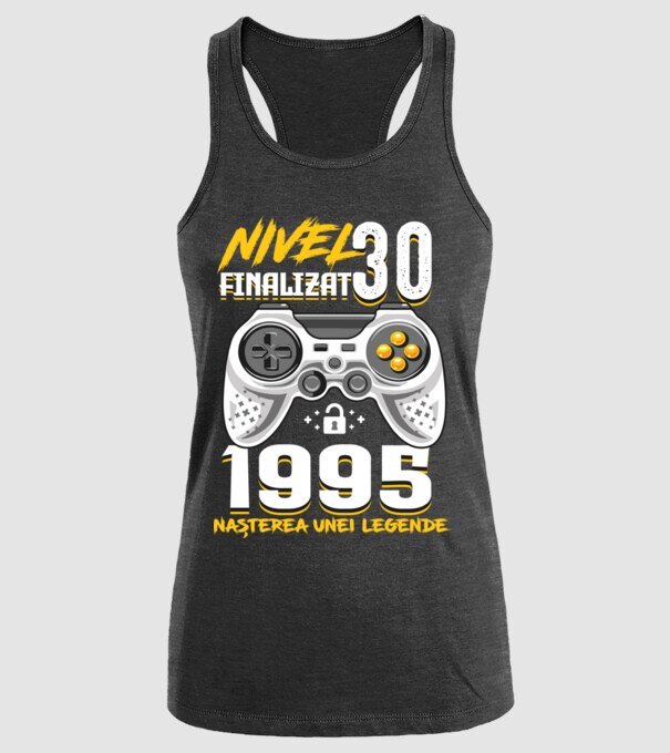 Nivel Finalizat 30 1995 model negru pe tricou