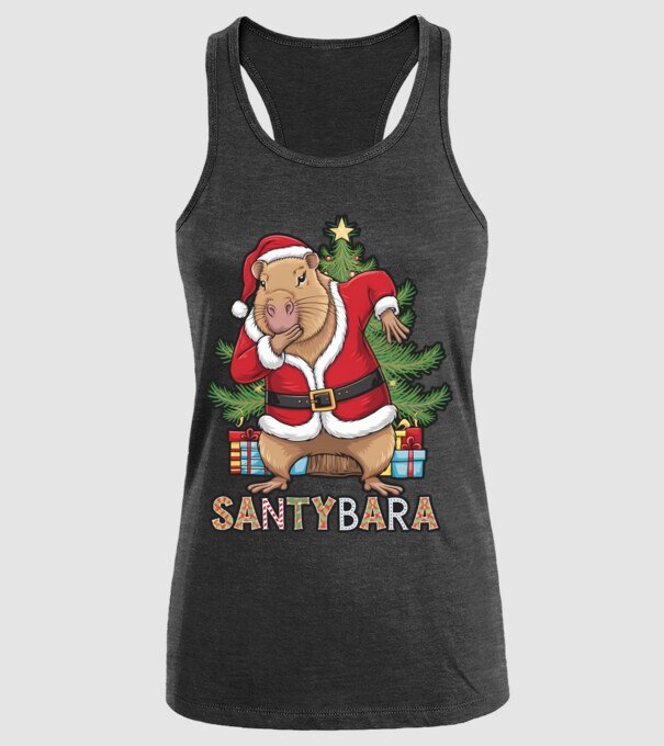Santybara model negru pe tricou