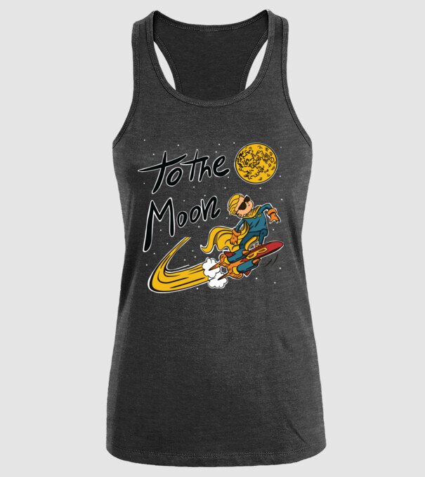 To the Moon Bitcoin model negru pe tricou
