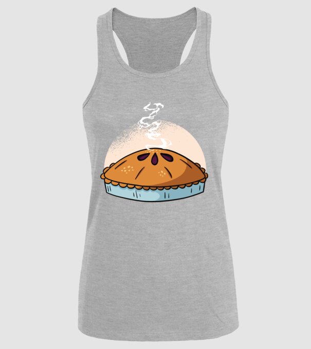 Plăcintă cu mere model gri pe tricou