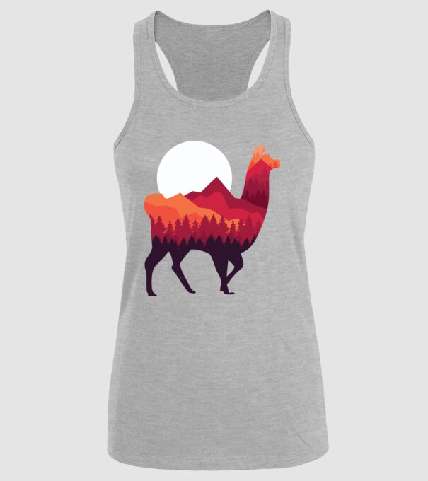Pădure Alpaca model gri pe tricou