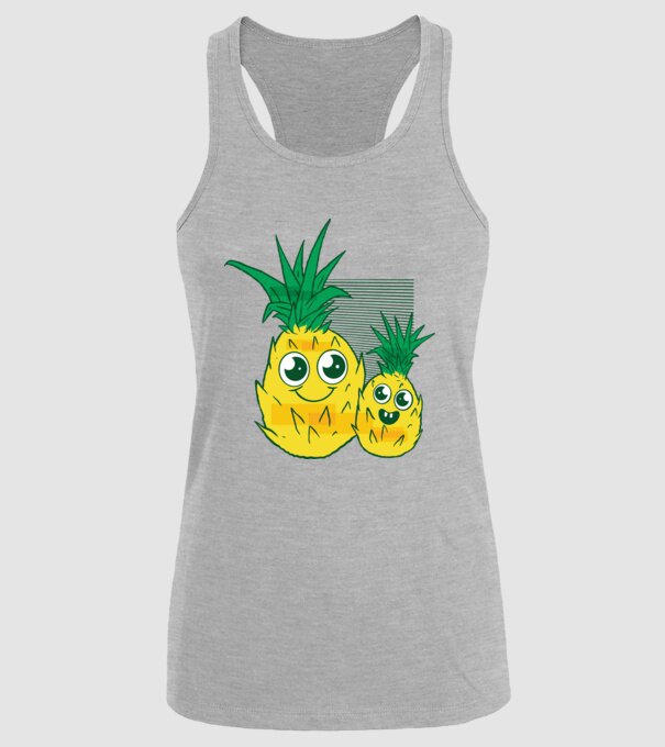 Familie Ananas model gri pe tricou