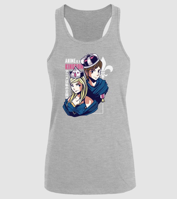 Anime este Regatul meu model gri pe tricou