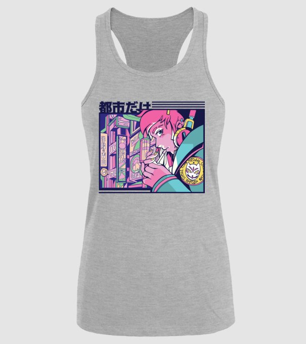 Anime Țigaretă model gri pe tricou