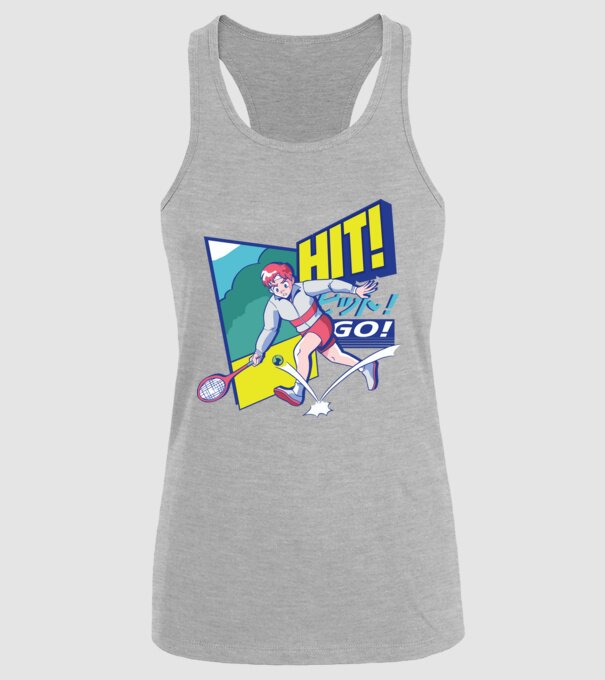 Anime Jucător de tenis băiat model gri pe tricou