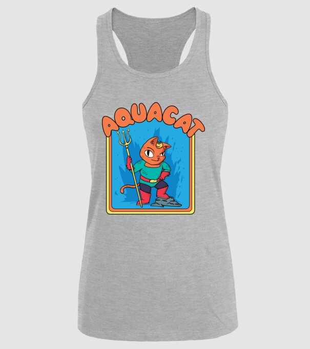 Aquacat model gri pe tricou