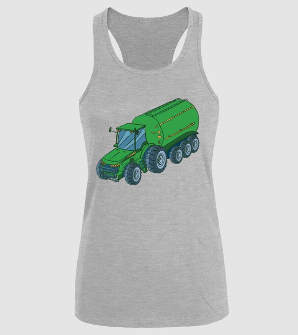 Tractor de recoltare model gri pe tricou