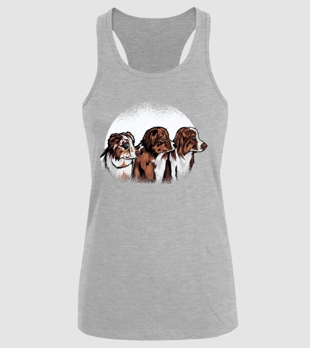 Câine ciobănesc Australian model gri pe tricou