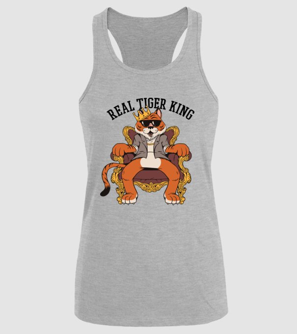 Adevăratul Rege Tigru model gri pe tricou