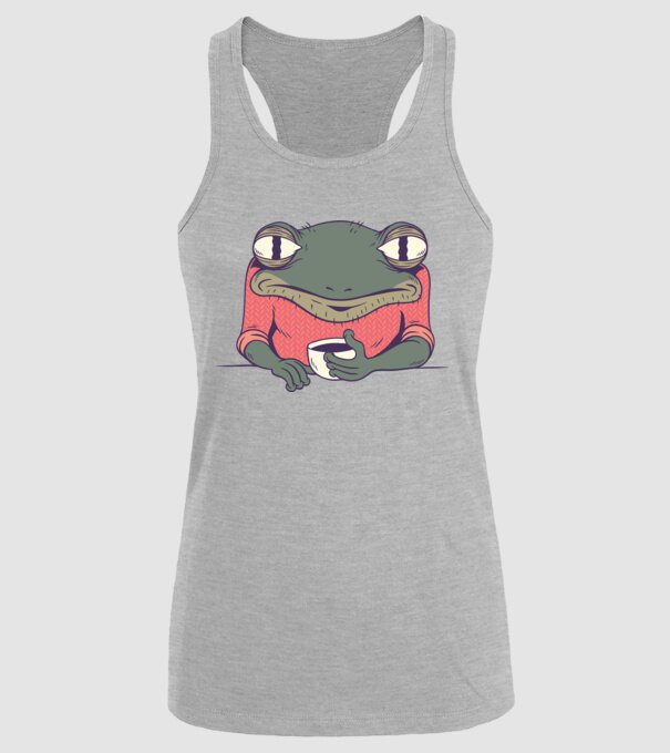 Broască Cafea model gri pe tricou