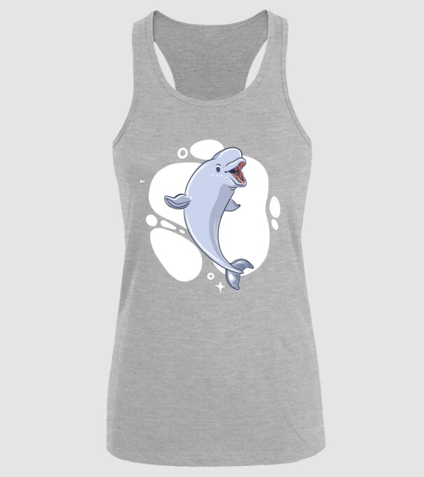 Balenă Beluga model gri pe tricou