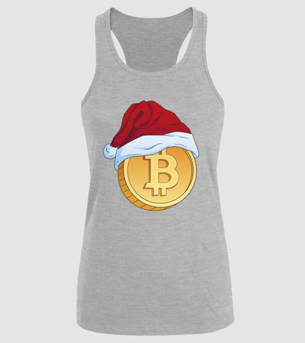 Crăciun Bitcoin model gri pe tricou