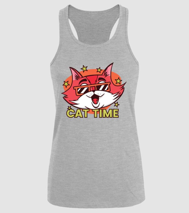 Cat Time Momentul pisicii model gri pe tricou