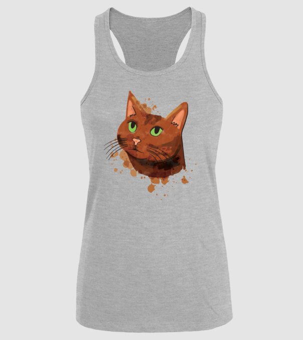 Cap pisică model gri pe tricou