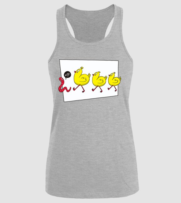 Pui cu vierme model gri pe tricou