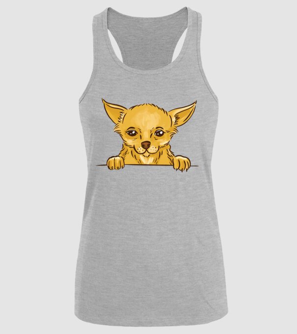 Cap de Chihuahua model gri pe tricou