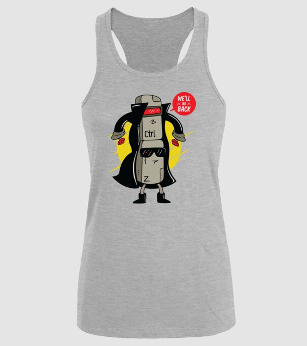 Ctrl Z Terminator Parodie model gri pe tricou