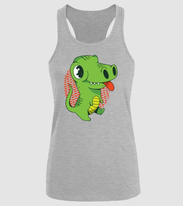 Dinozaur drăguț model gri pe tricou