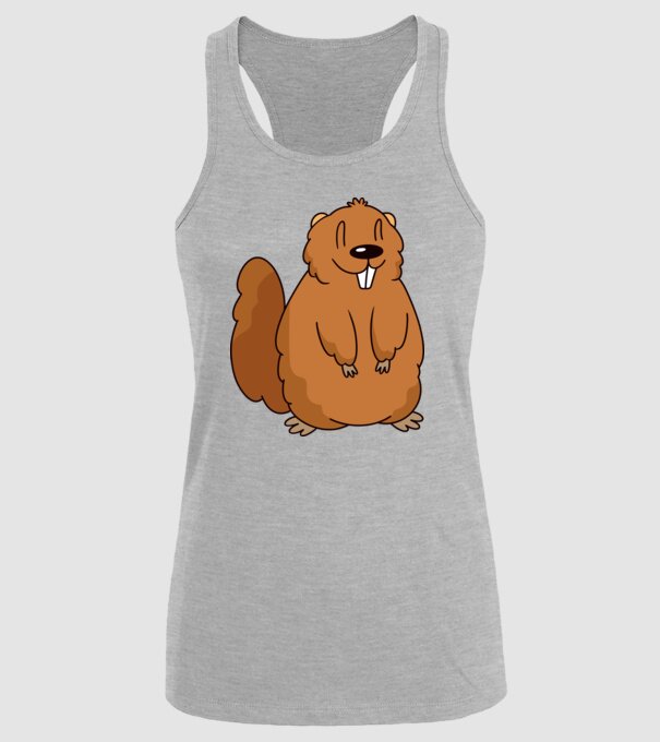 Marmotă drăguță model gri pe tricou