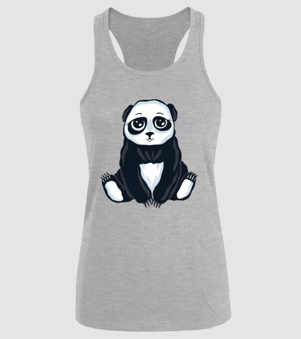 Panda drăguț model gri pe tricou