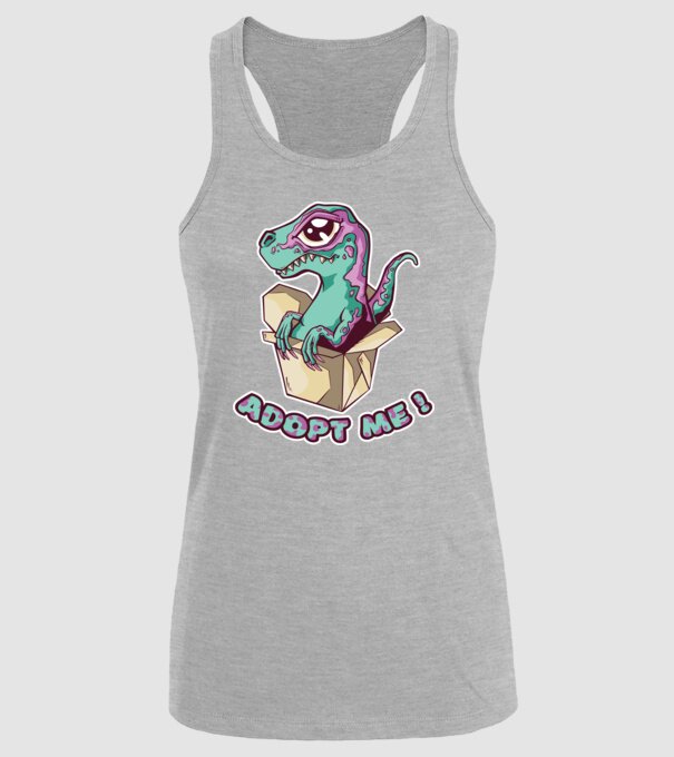 Raptor drăguț model gri pe tricou