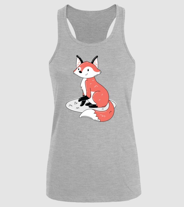 Vulpe drăguță model gri pe tricou