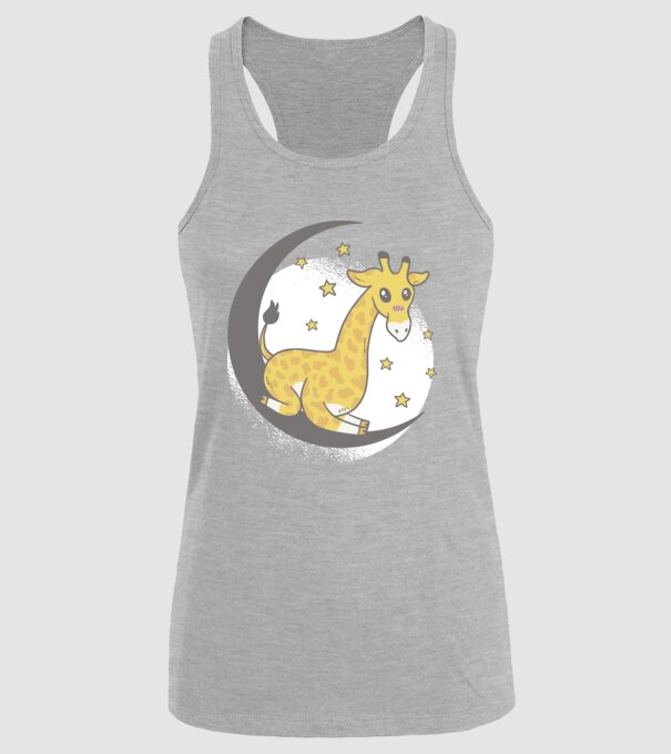 Girafă drăguță model gri pe tricou