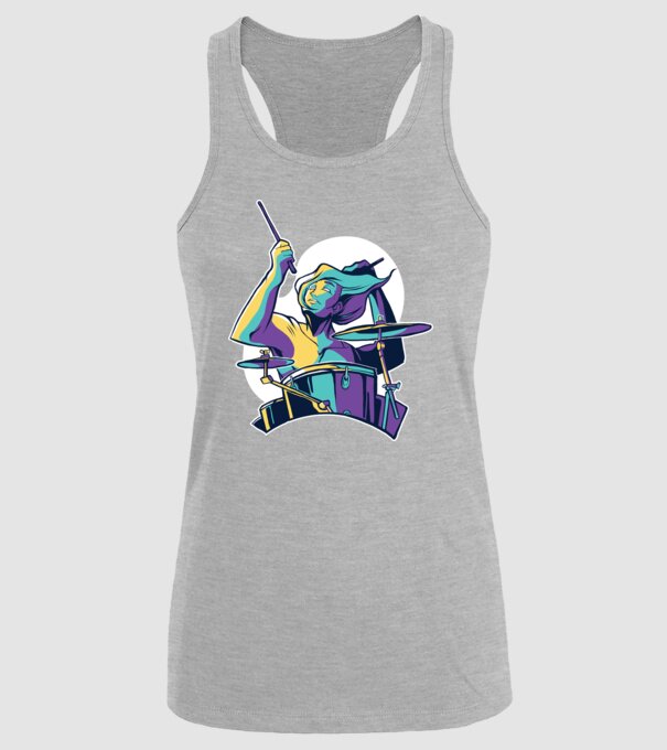 Baterist model gri pe tricou