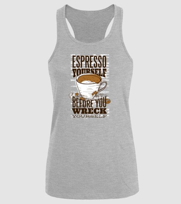 Espresso Yourself cu Cafea model gri pe tricou