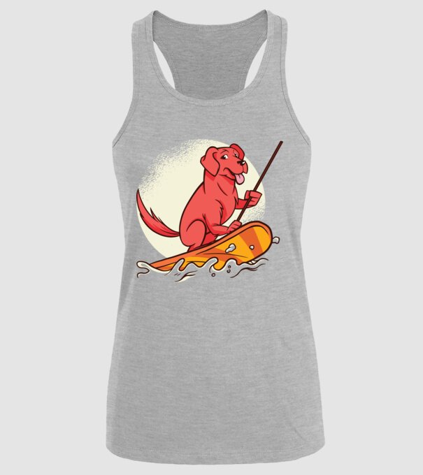 Câine vâslind model gri pe tricou