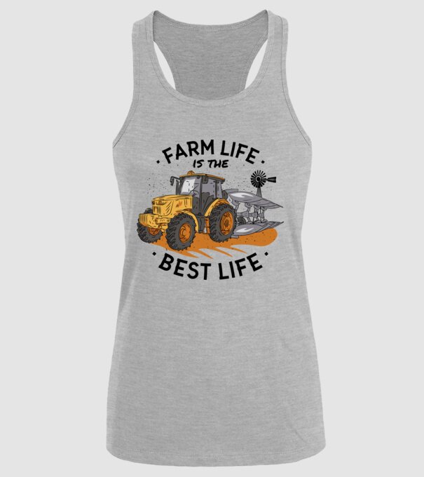 Farm Life is the Best Life Tractor model gri pe tricou