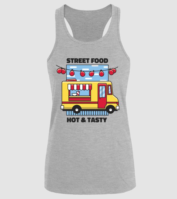 Foodtruck model gri pe tricou