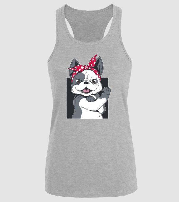 Bulldog Francez model gri pe tricou