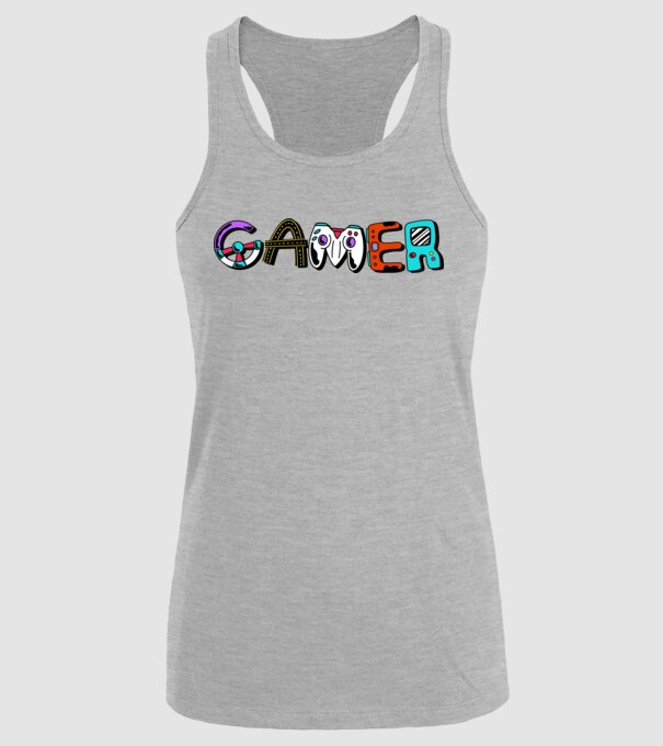 Inscripție Gamer model gri pe tricou