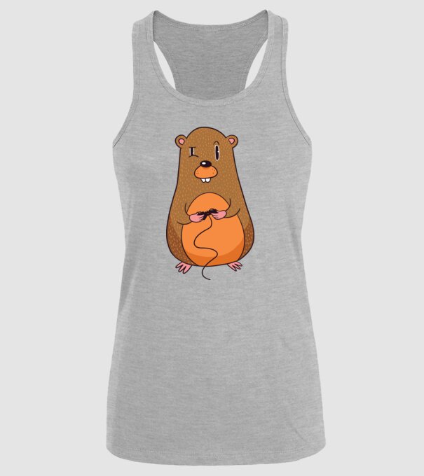 Hamster Gamer model gri pe tricou