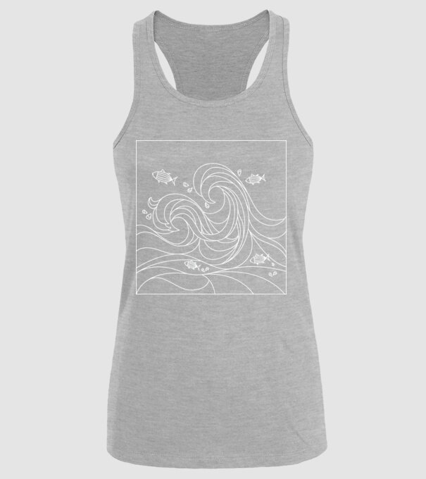 Ocean geometric model gri pe tricou