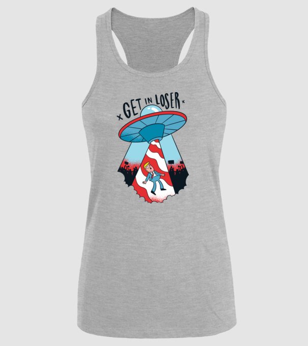 Get in Loser Trump model gri pe tricou